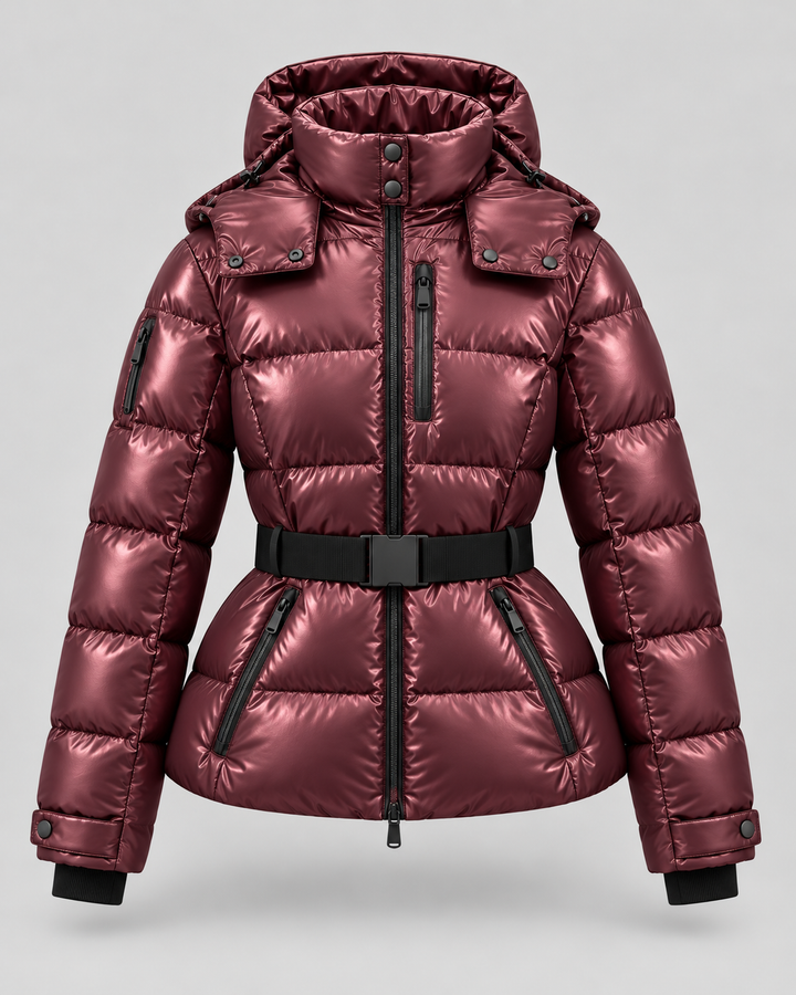 Kacob | Women's Hooded Belted Puffer Jacket