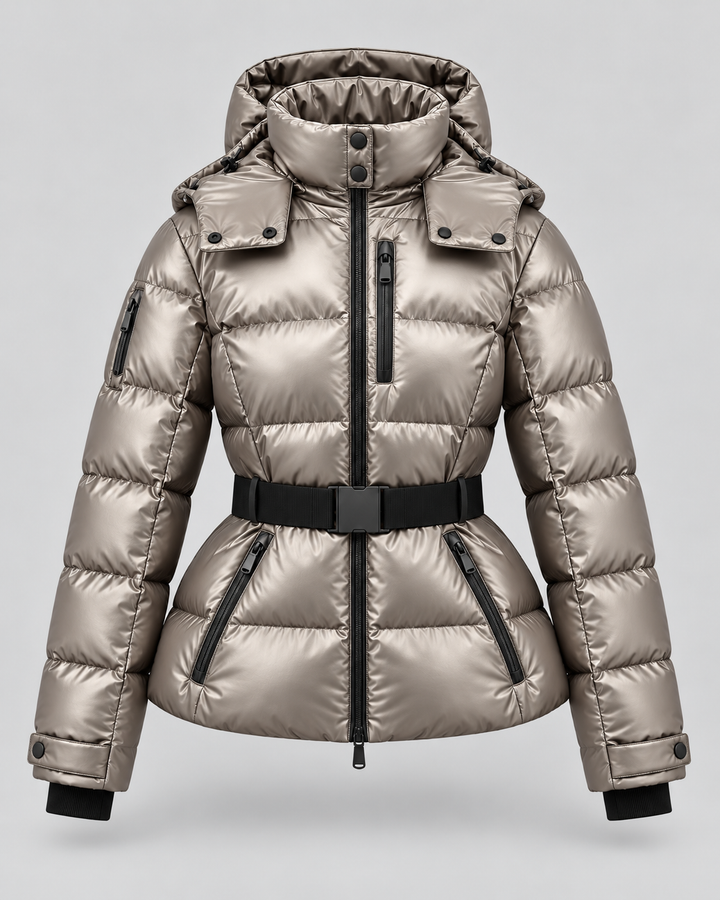 Kacob | Women's Hooded Belted Puffer Jacket