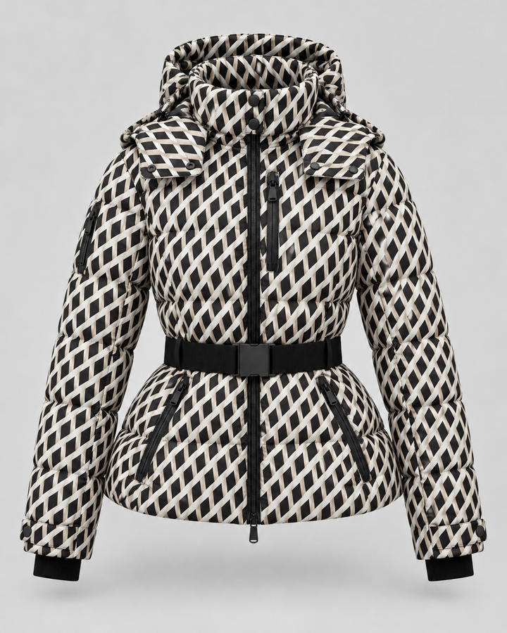 Kacob | Women's Hooded Belted Puffer Jacket