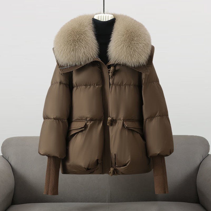 Kacob | Women's Faux Fur Collar Toggle Puffer Jacket