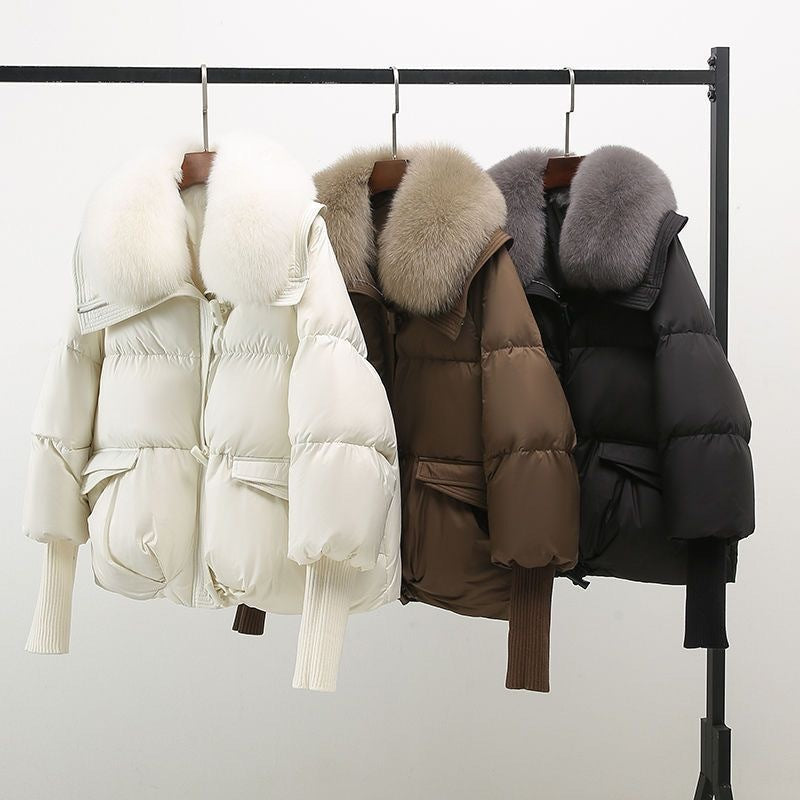 Kacob | Women's Faux Fur Collar Toggle Puffer Jacket
