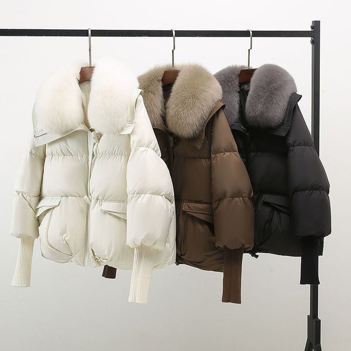 Kacob | Women's Faux Fur Collar Toggle Puffer Jacket