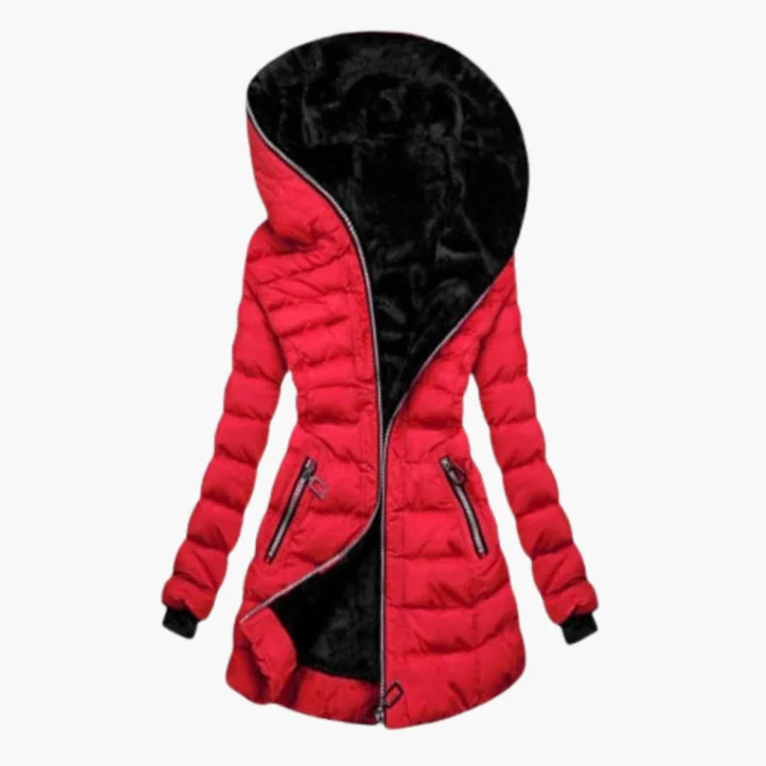 Kacob | Women's Faux Fur Lined Hooded Longline Puffer Jacket