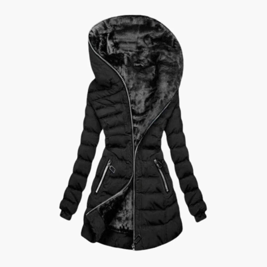 Kacob | Women's Faux Fur Lined Hooded Longline Puffer Jacket