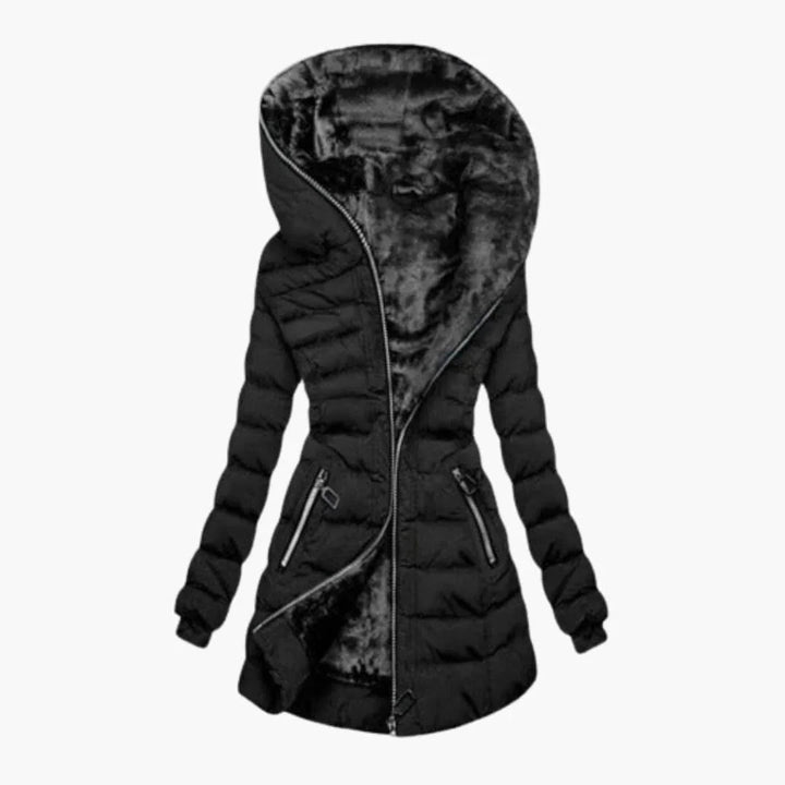 Kacob | Women's Faux Fur Lined Hooded Longline Puffer Jacket