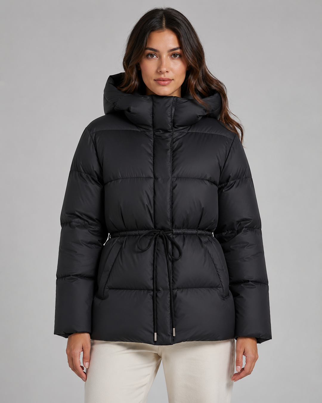 Kacob | Women's Fitted Drawstring Puffer Jacket