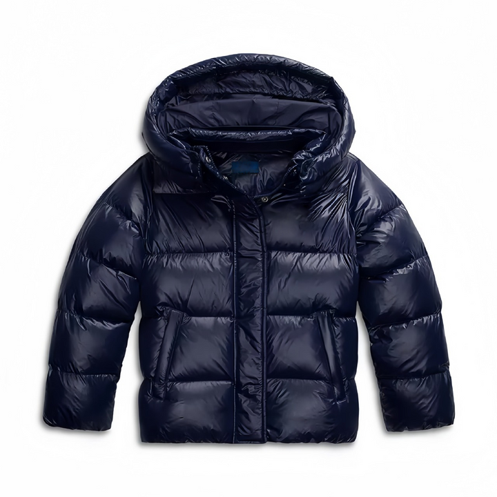 Kacob | Women's Glossy Hooded Boxy Puffer Jacket