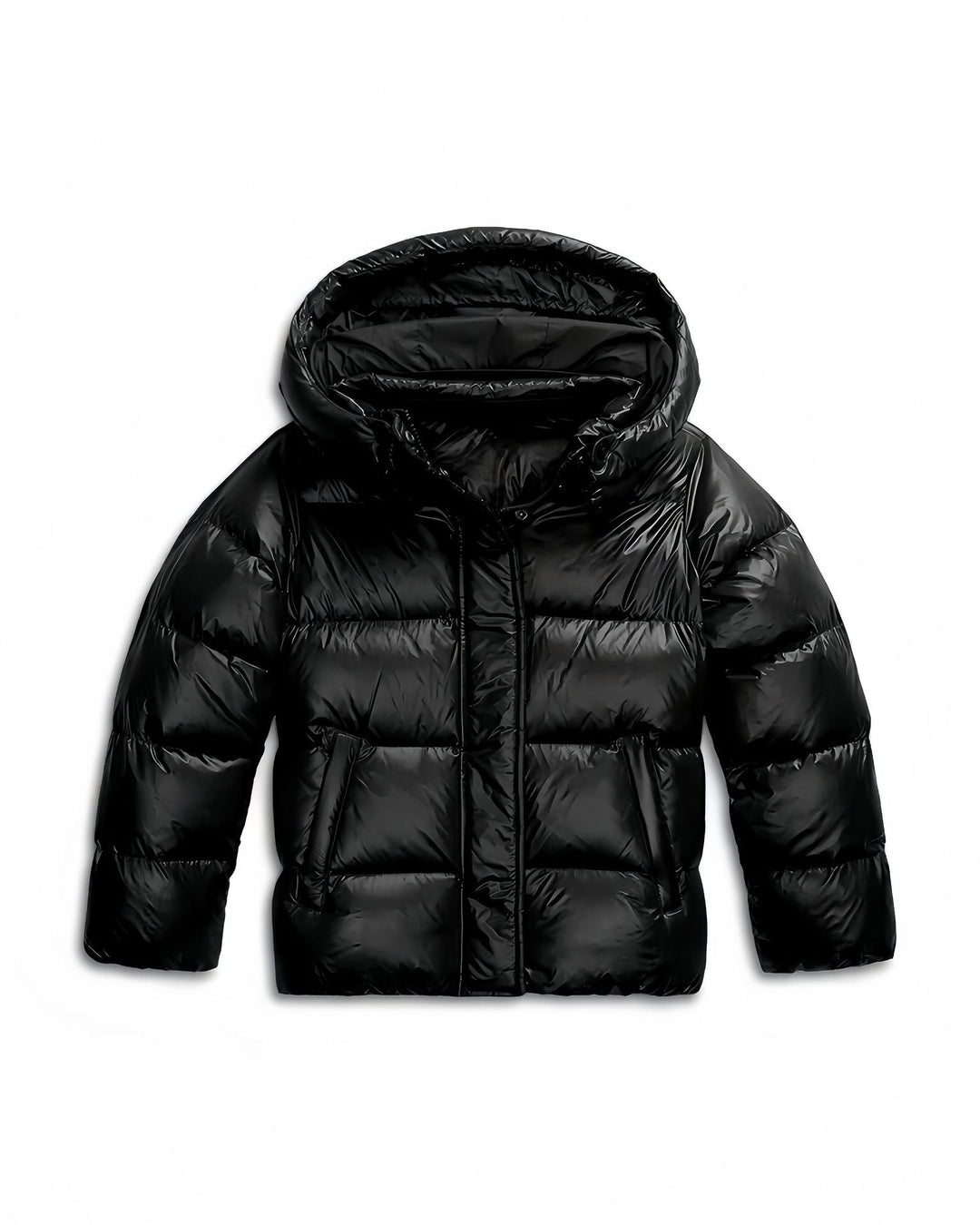 Kacob | Women's Glossy Hooded Boxy Puffer Jacket