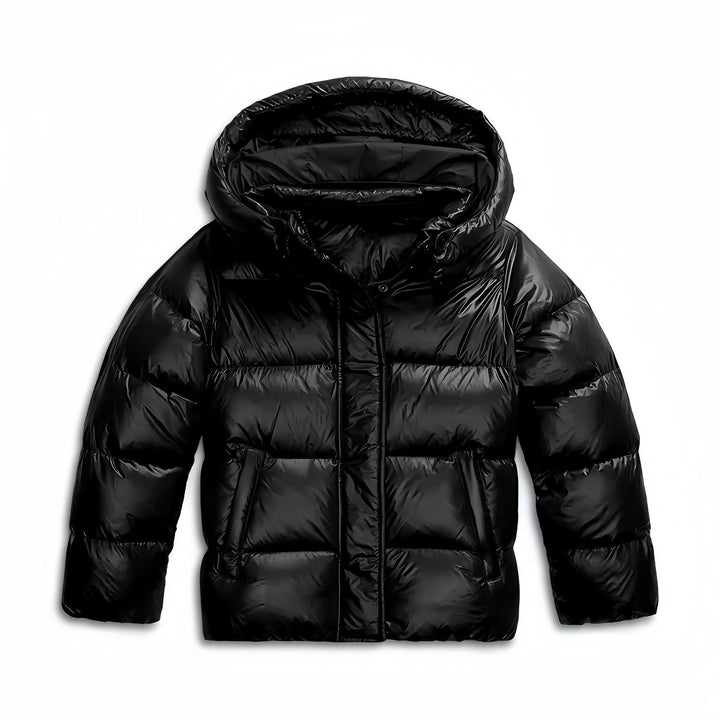 Kacob | Women's Glossy Hooded Boxy Puffer Jacket