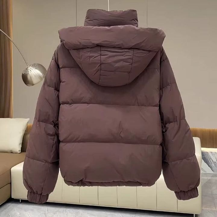 Kacob | Women's High Neck Hooded Boxy Puffer Jacket