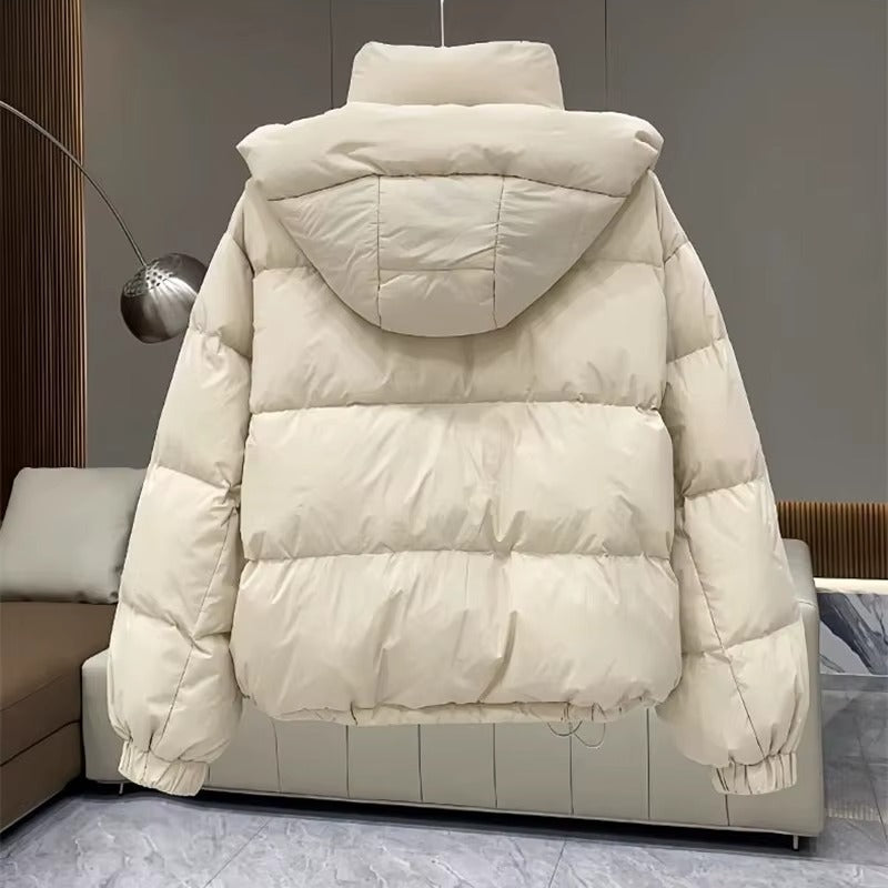 Kacob | Women's High Neck Hooded Boxy Puffer Jacket