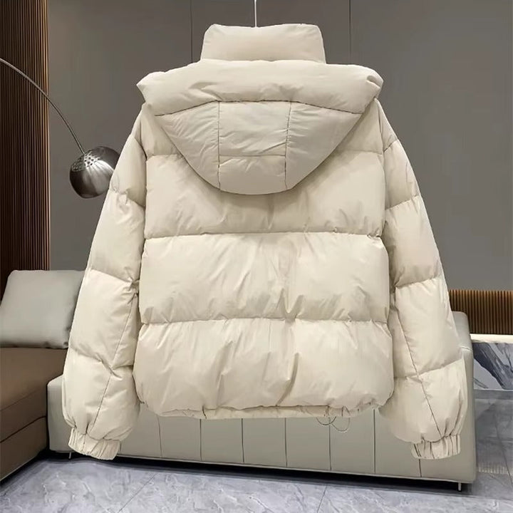Kacob | Women's High Neck Hooded Boxy Puffer Jacket