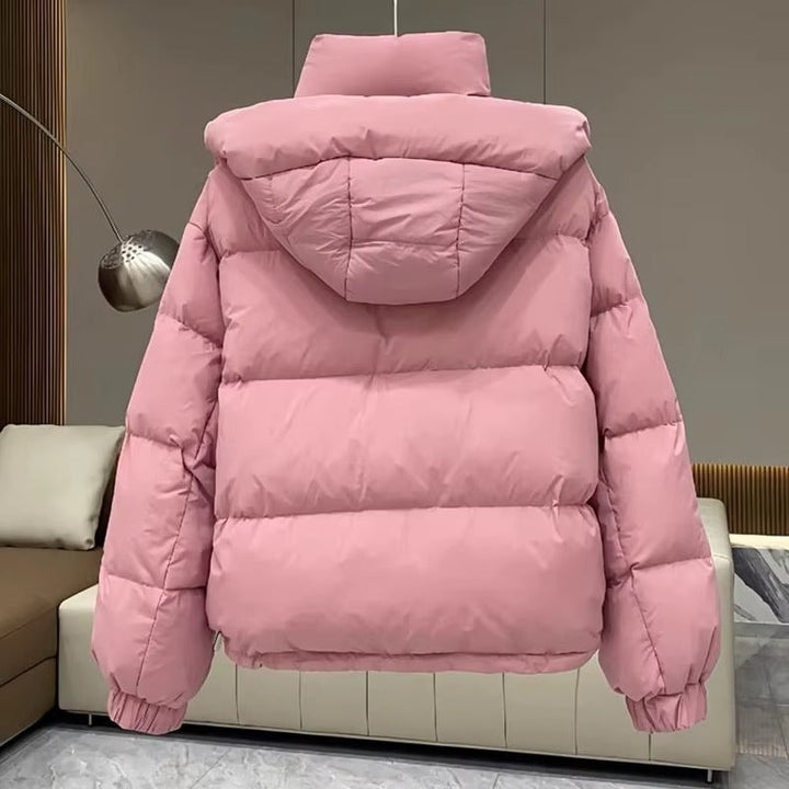 Kacob | Women's High Neck Hooded Boxy Puffer Jacket
