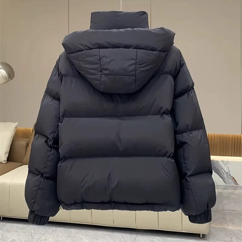 Kacob | Women's High Neck Hooded Boxy Puffer Jacket