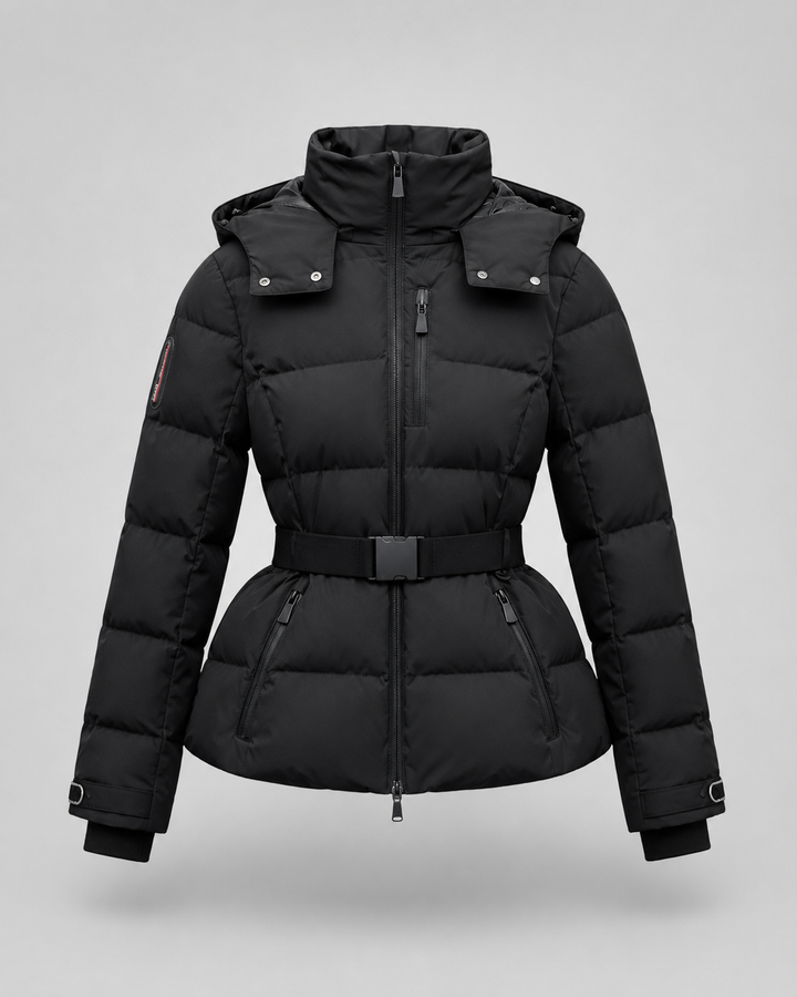 Kacob | Women's Hooded Belted Puffer Jacket