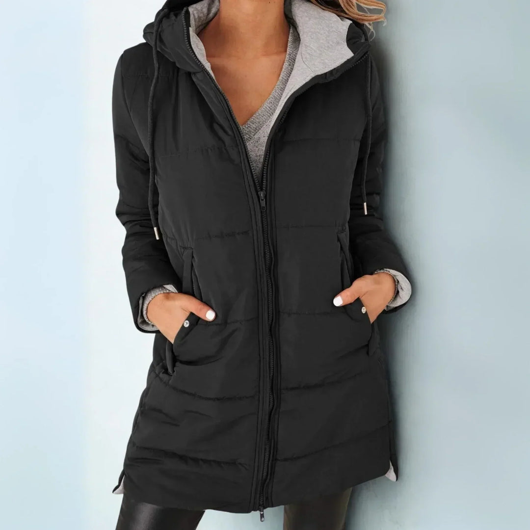 Kacob | Women's Jersey Lined Hooded Drawstring Puffer Jacket