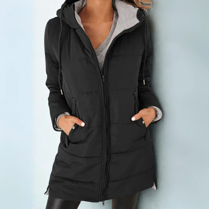 Kacob | Women's Jersey Lined Hooded Drawstring Puffer Jacket