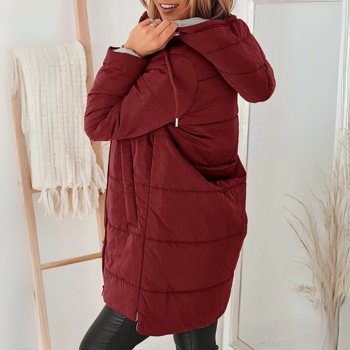 Kacob | Women's Jersey Lined Hooded Drawstring Puffer Jacket