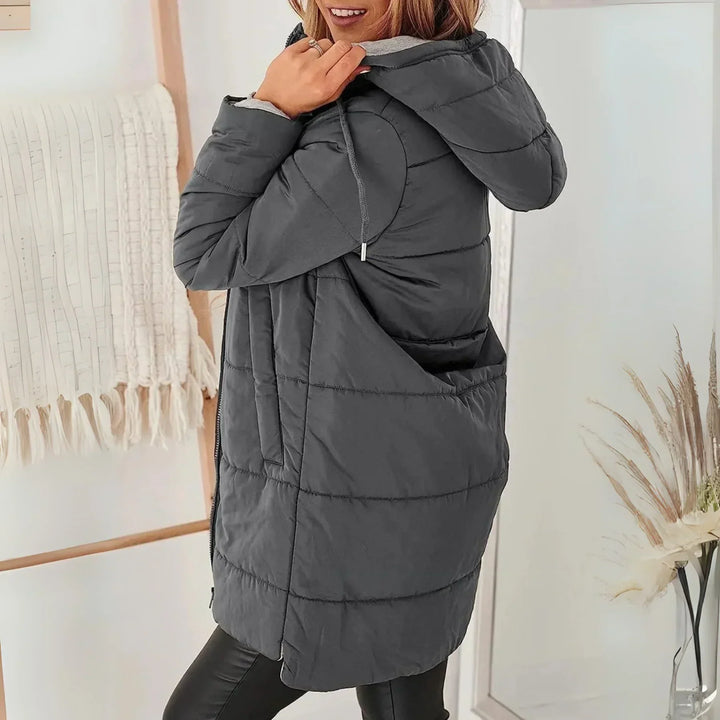 Kacob | Women's Jersey Lined Hooded Drawstring Puffer Jacket