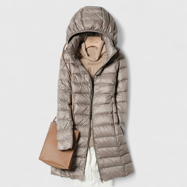 Kacob | Women's Lightly Padded Hooded Longline Puffer Jacket