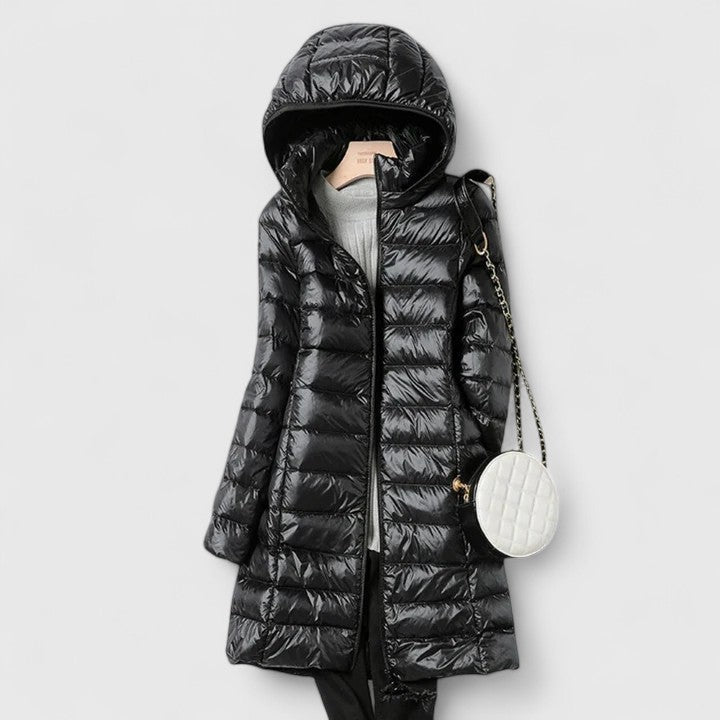 Kacob | Women's Lightly Padded Hooded Longline Puffer Jacket