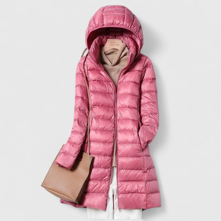Kacob | Women's Lightly Padded Hooded Longline Puffer Jacket