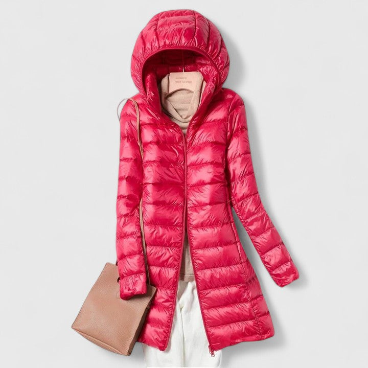Kacob | Women's Lightly Padded Hooded Longline Puffer Jacket
