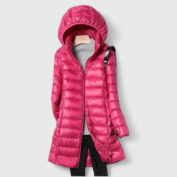 Kacob | Women's Lightly Padded Hooded Longline Puffer Jacket