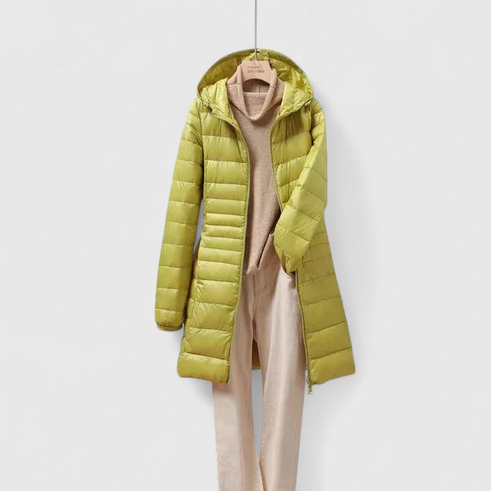Kacob | Women's Lightly Padded Hooded Longline Puffer Jacket