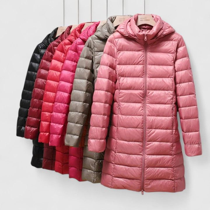Kacob | Women's Lightly Padded Hooded Longline Puffer Jacket