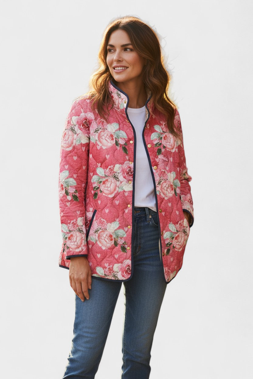 Giacca Trapuntata Rose Lampone Sylvia – Bottega Moretti