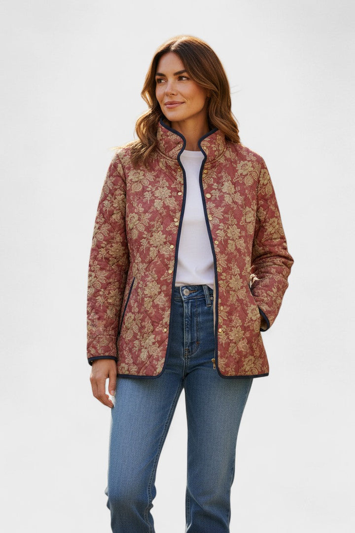 Giacca Trapuntata Fiori Ruggine Beryl – Bottega Moretti