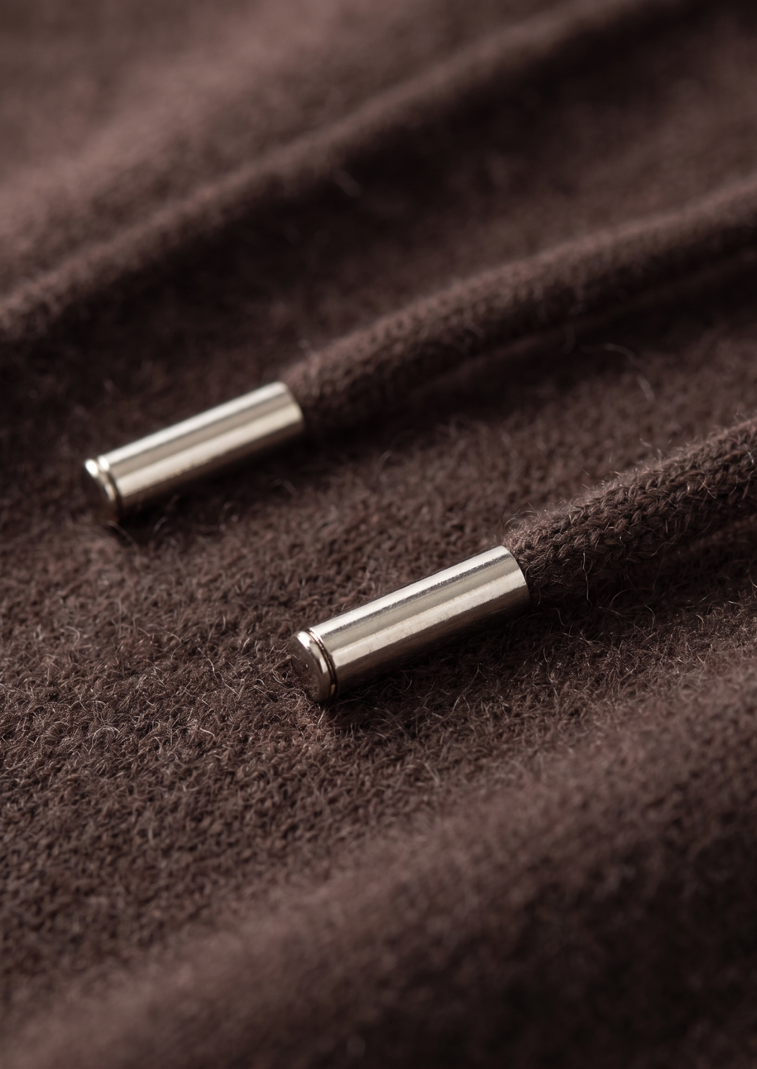Set Luzzo in pura lana merino extra-fine marrone scuro
