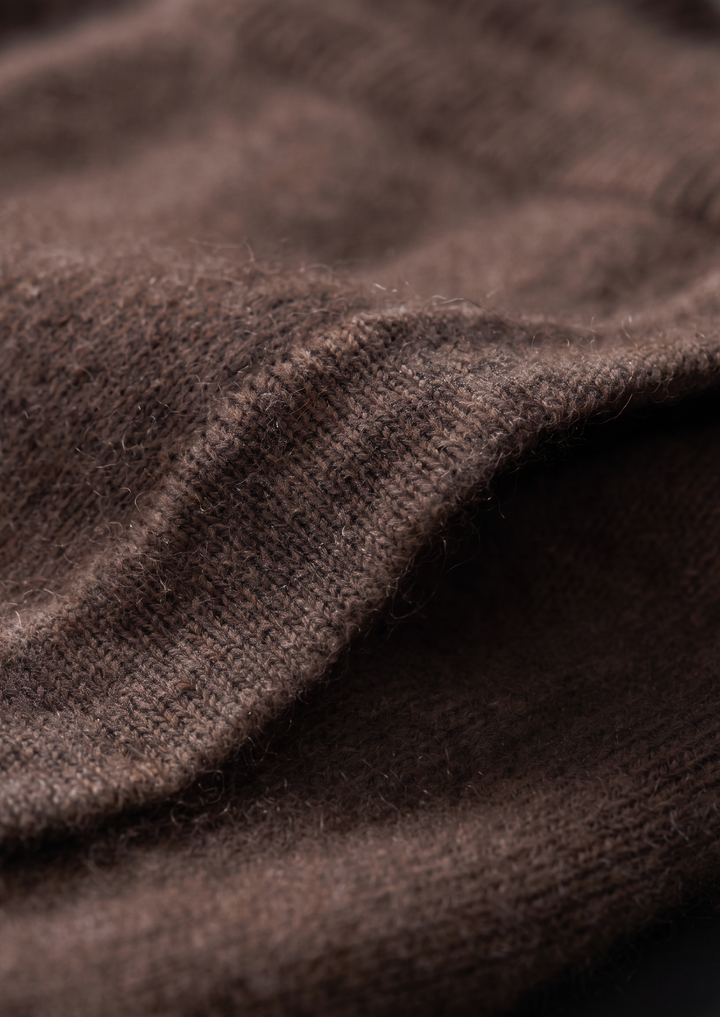 Set Luzzo in pura lana merino extra-fine marrone scuro