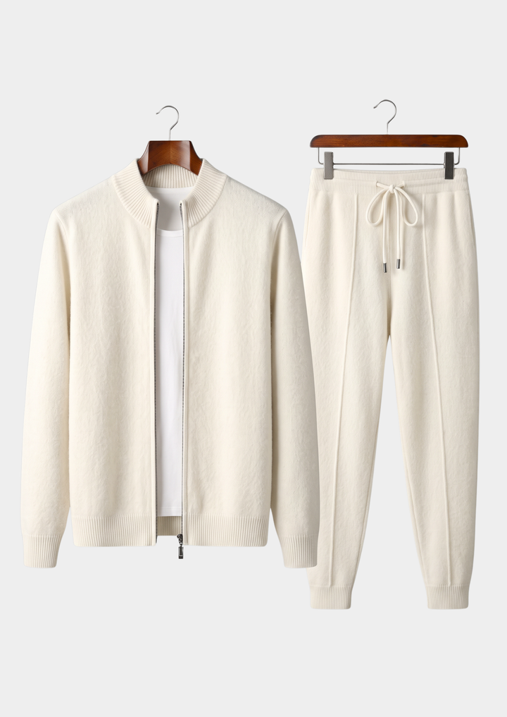 Set Luzzo in Pura Lana Merino Extra-Fine Bianco Crema