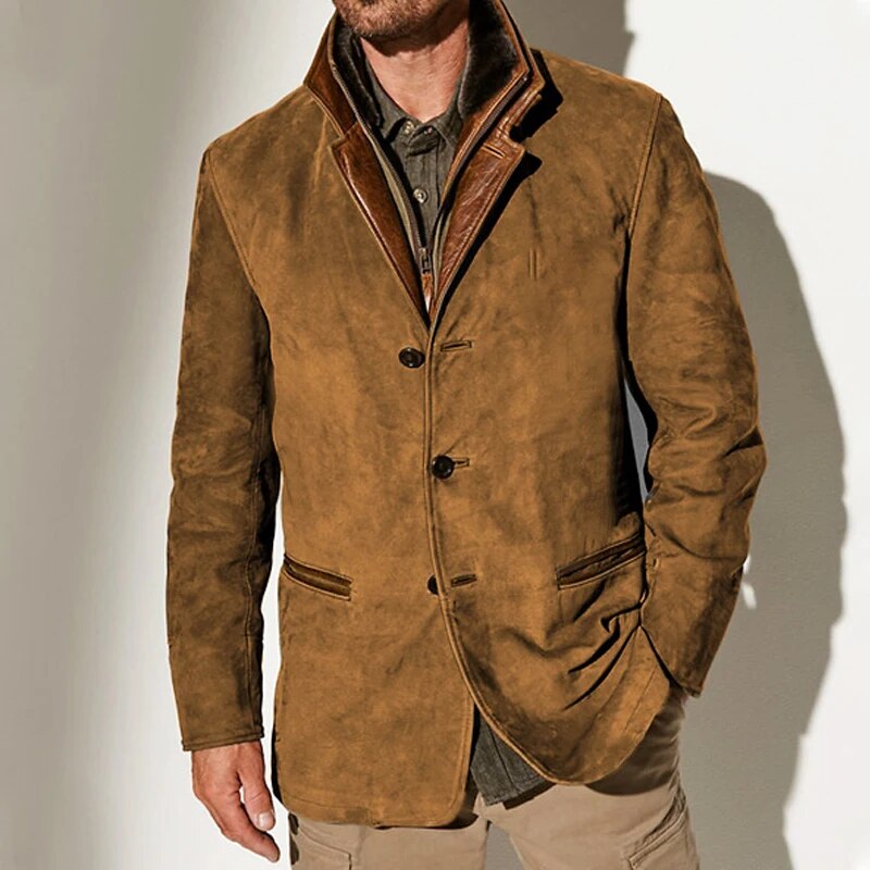 Giacca Vintage Elegante Uomo Bruno – foto 3