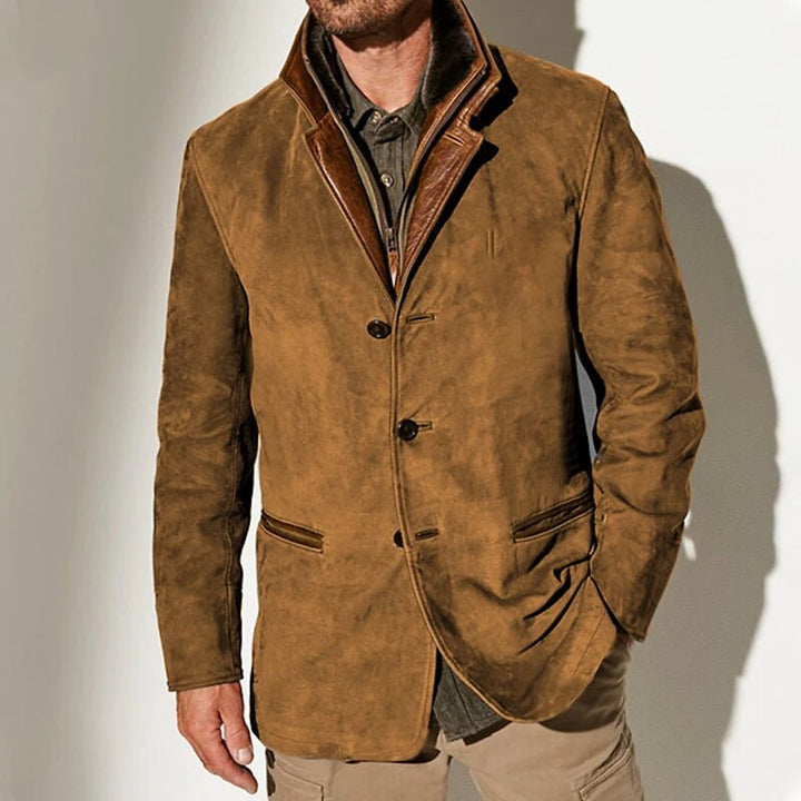 Giacca Vintage Elegante Uomo Bruno – foto 3