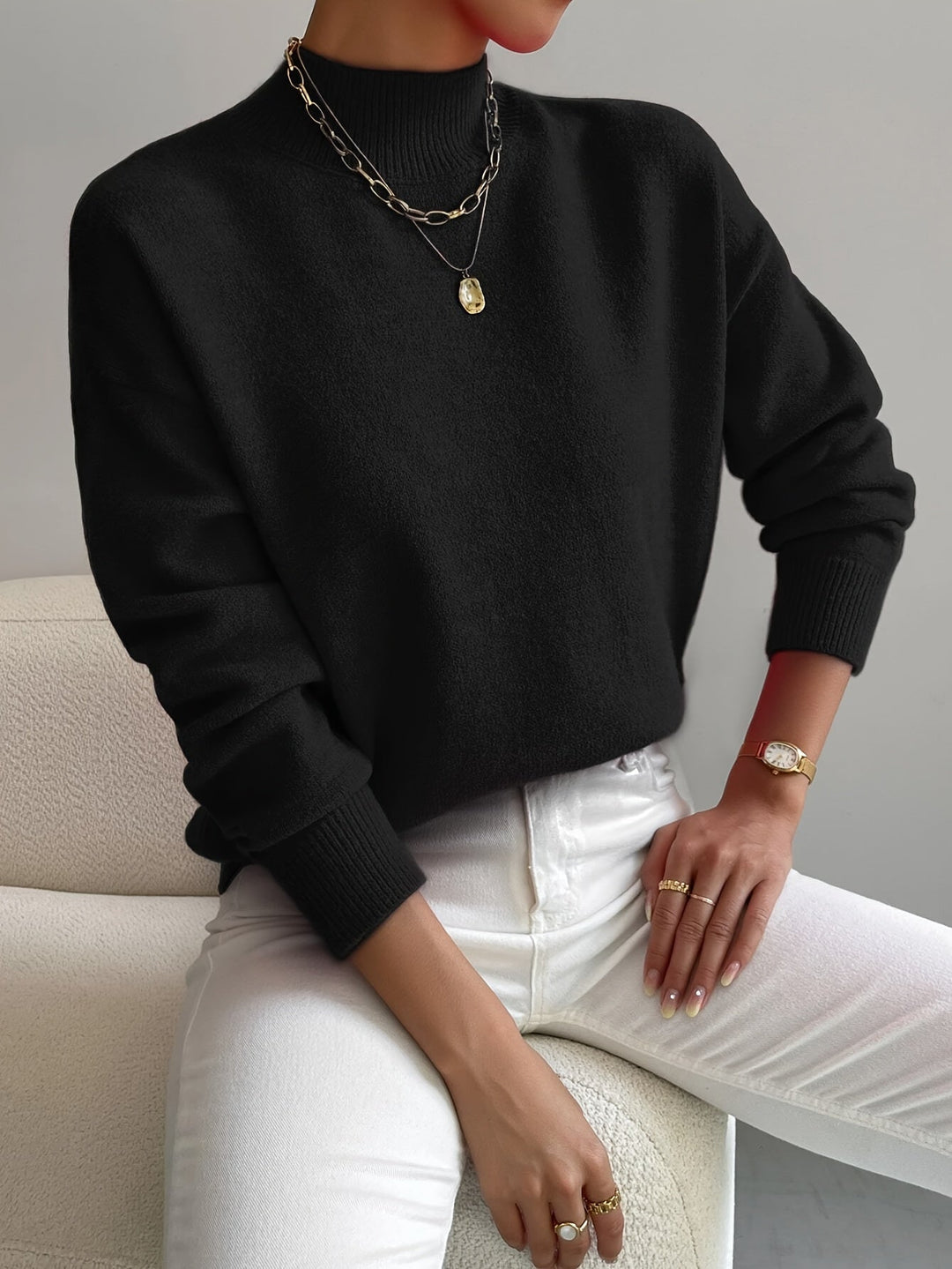 Maglione Collo Alto Morbido Christine – foto 5