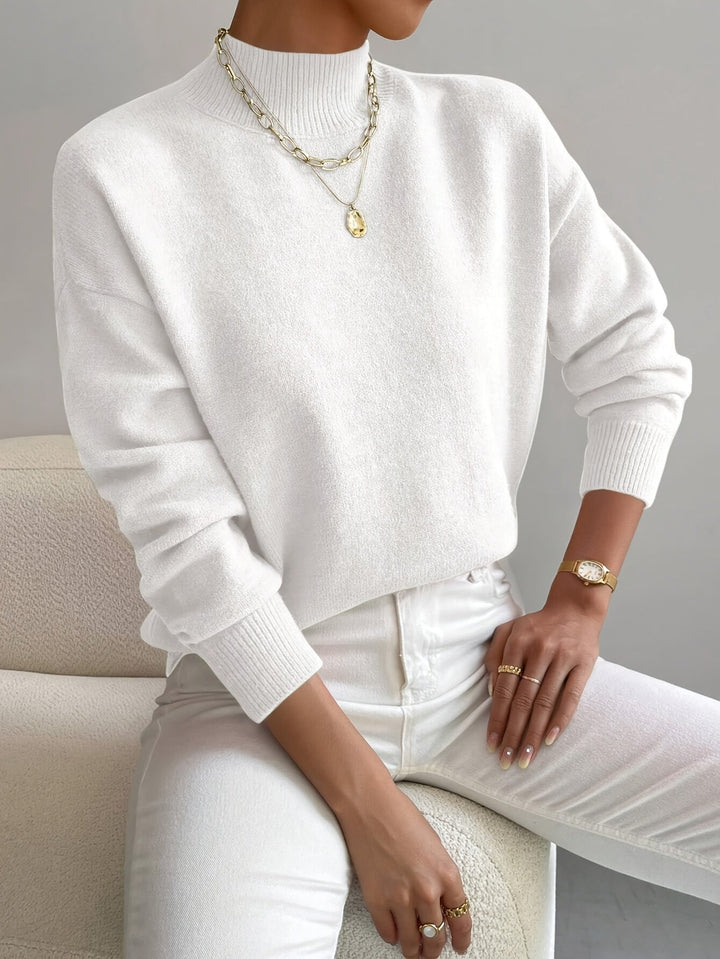 Maglione Collo Alto Morbido Christine Bianco – Bottega Moretti