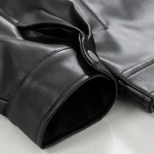 Kacob | Men's Oversized Faux Leather Bomber Jacket – Streetwear Zip Jacket