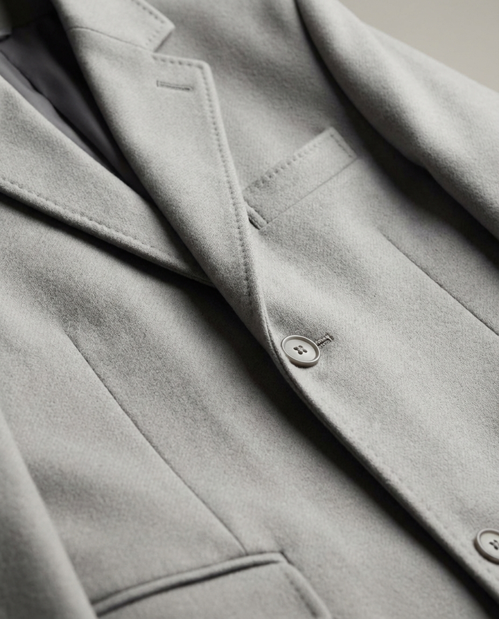 Kacob | Men's Wool-Blend Overcoat – Notch Lapel Tailored Longline Coat