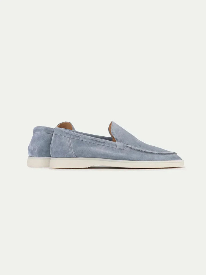 Mocassino Classico in Suède Azzurro Baby