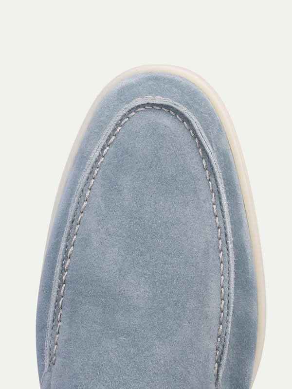 Mocassino Classico in Suède Azzurro Baby
