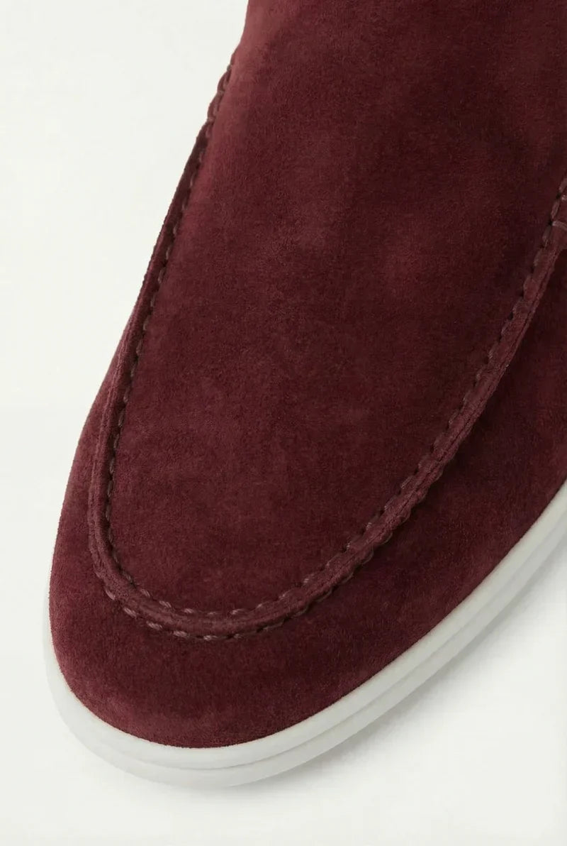 Mule Yacht in Suede Bordeaux
