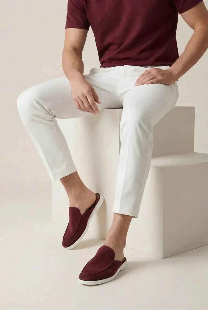 Mule Yacht in Suede Bordeaux