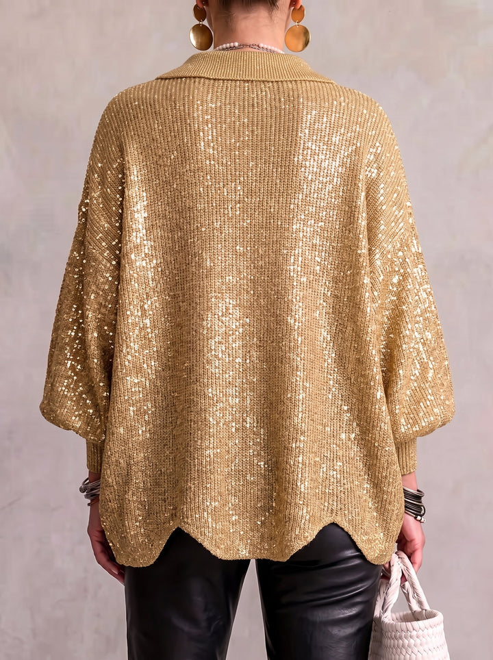 Cardigan Oversize con Bottoni Dorati Ortensia – foto 3
