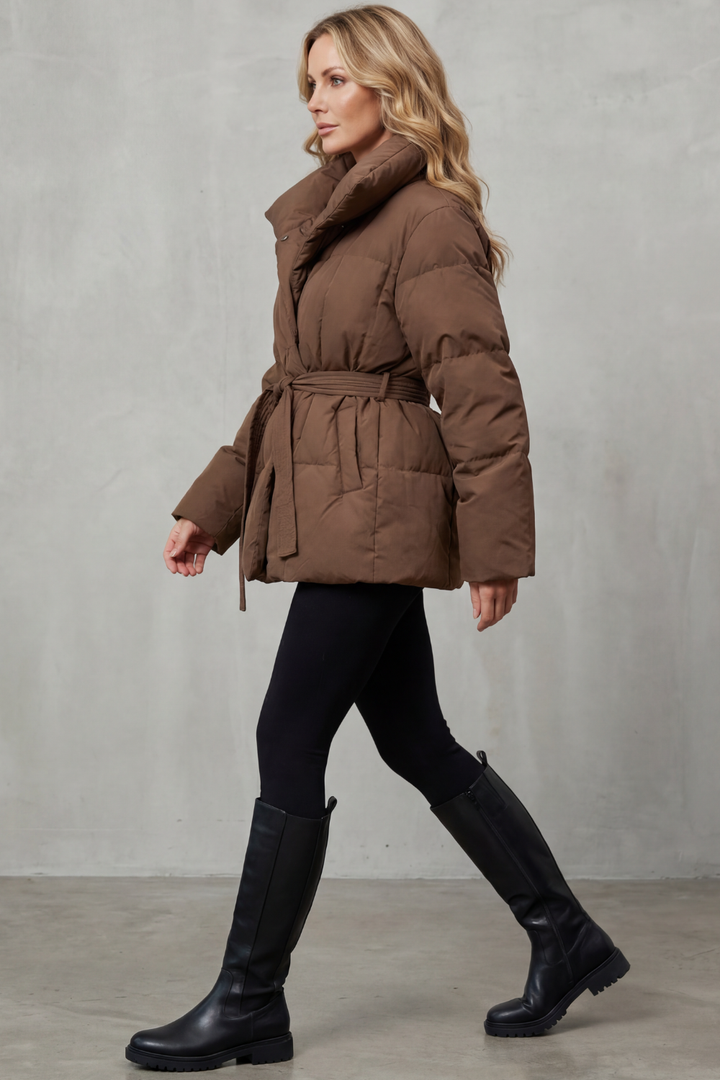 Kacob | Oversized Collar Belted Puffer Coat