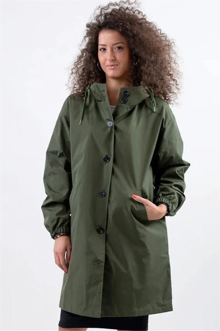 Oversized water-resistant windbreaker
