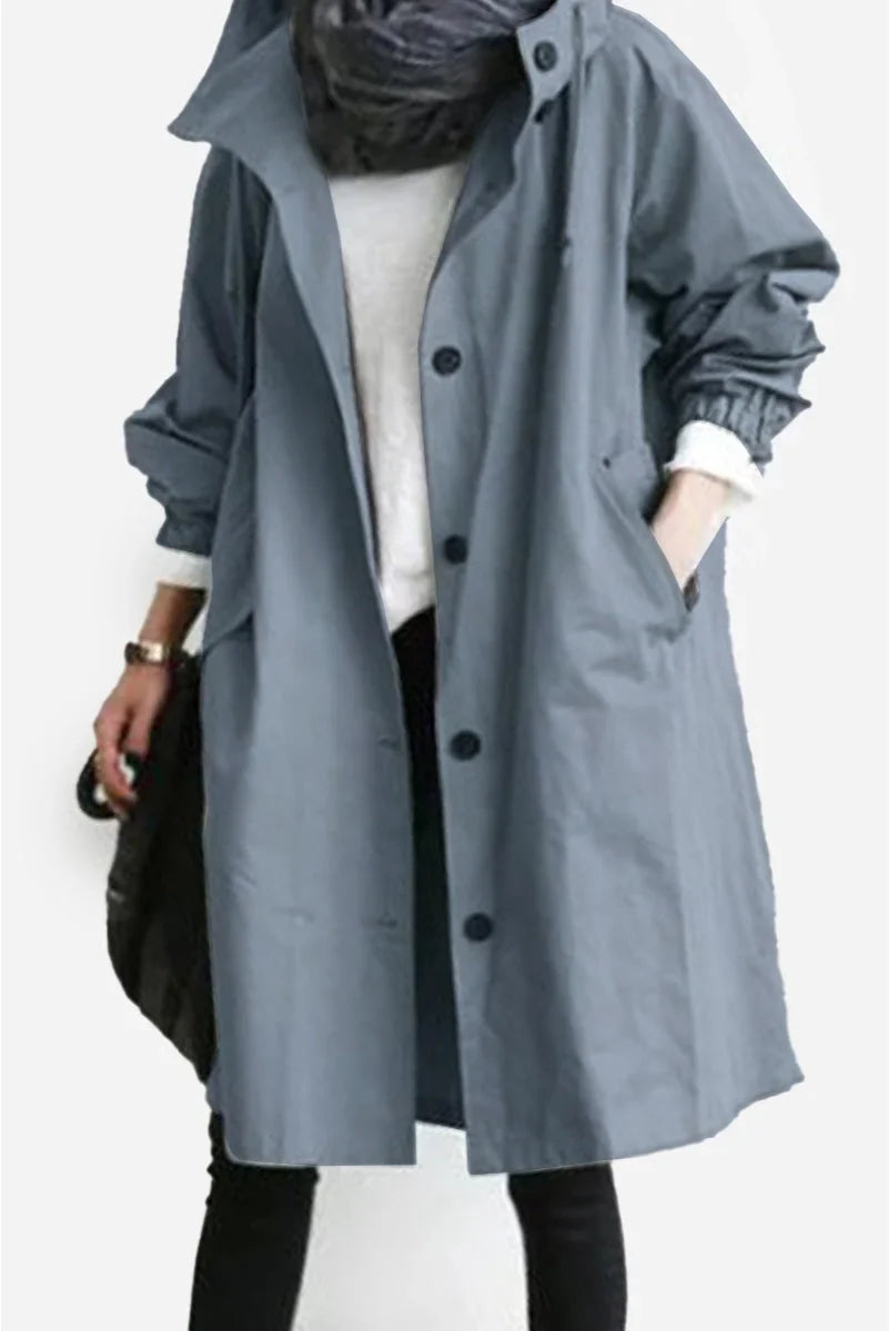 Oversized water-resistant windbreaker