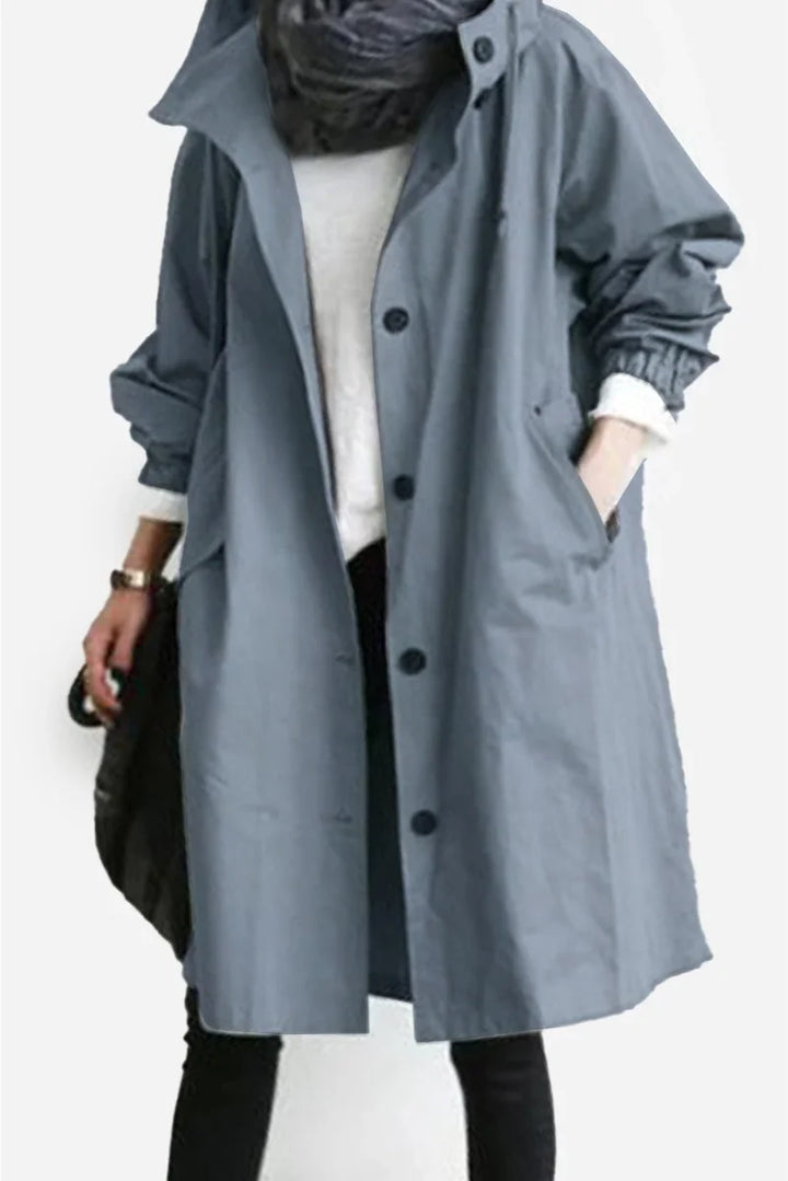Oversized water-resistant windbreaker